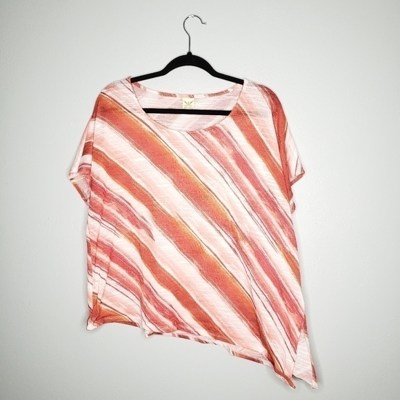 Faded Glory Sunset Stripe Asymmetrical Blouse - Picture 3 of 3